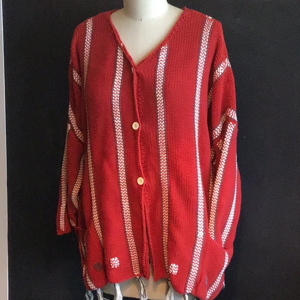 Vintage Nicole Farhi Handknit Oversized 100% Cotton Cardigan